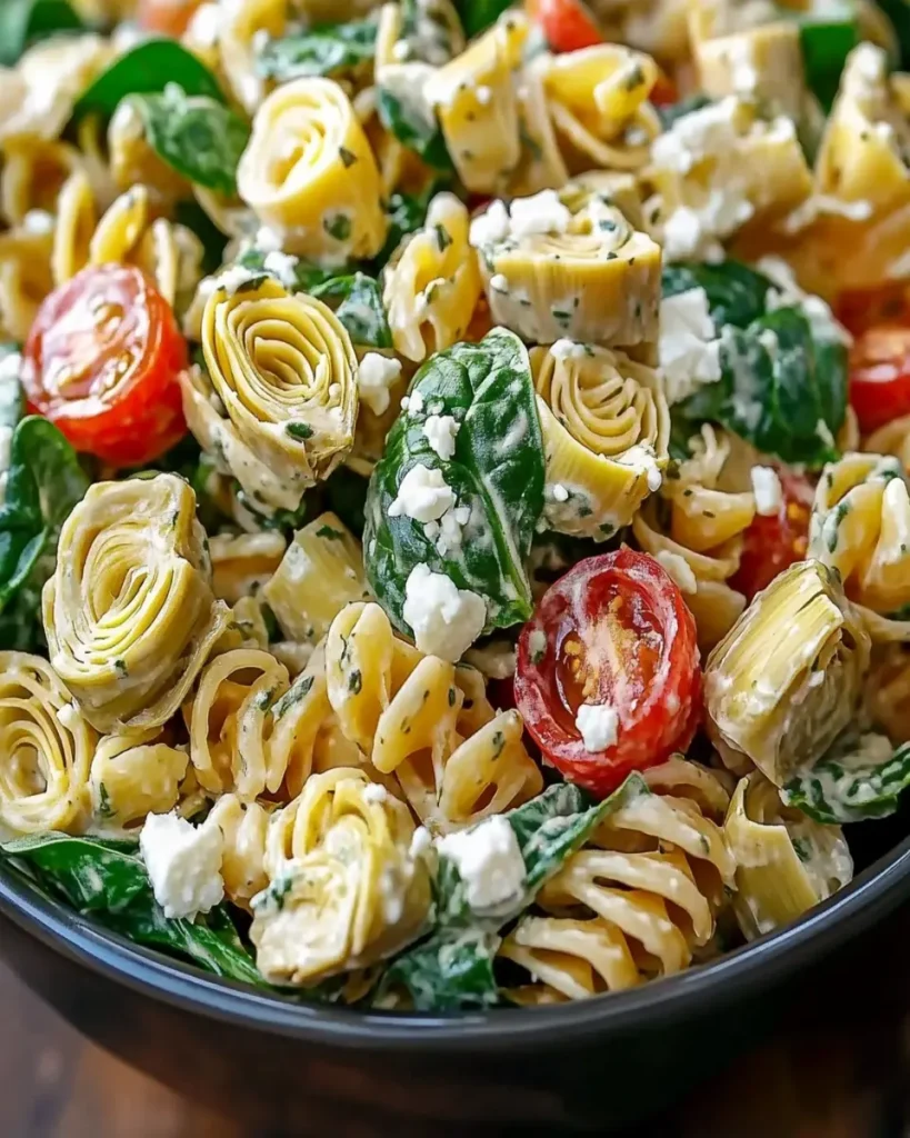 Ensalada de Pasta con Espinacas y Alcachofas First Image First Image