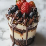 Copa de Cheesecake de Brownie Cargado First Image First Image