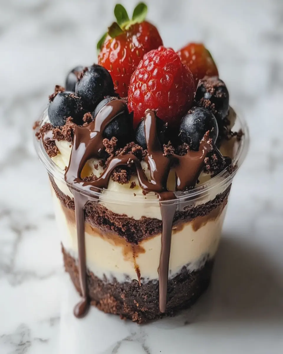Copa de Cheesecake de Brownie Cargado First Image First Image