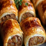 Rollos de salchicha con cebolla francesa First Image First Image