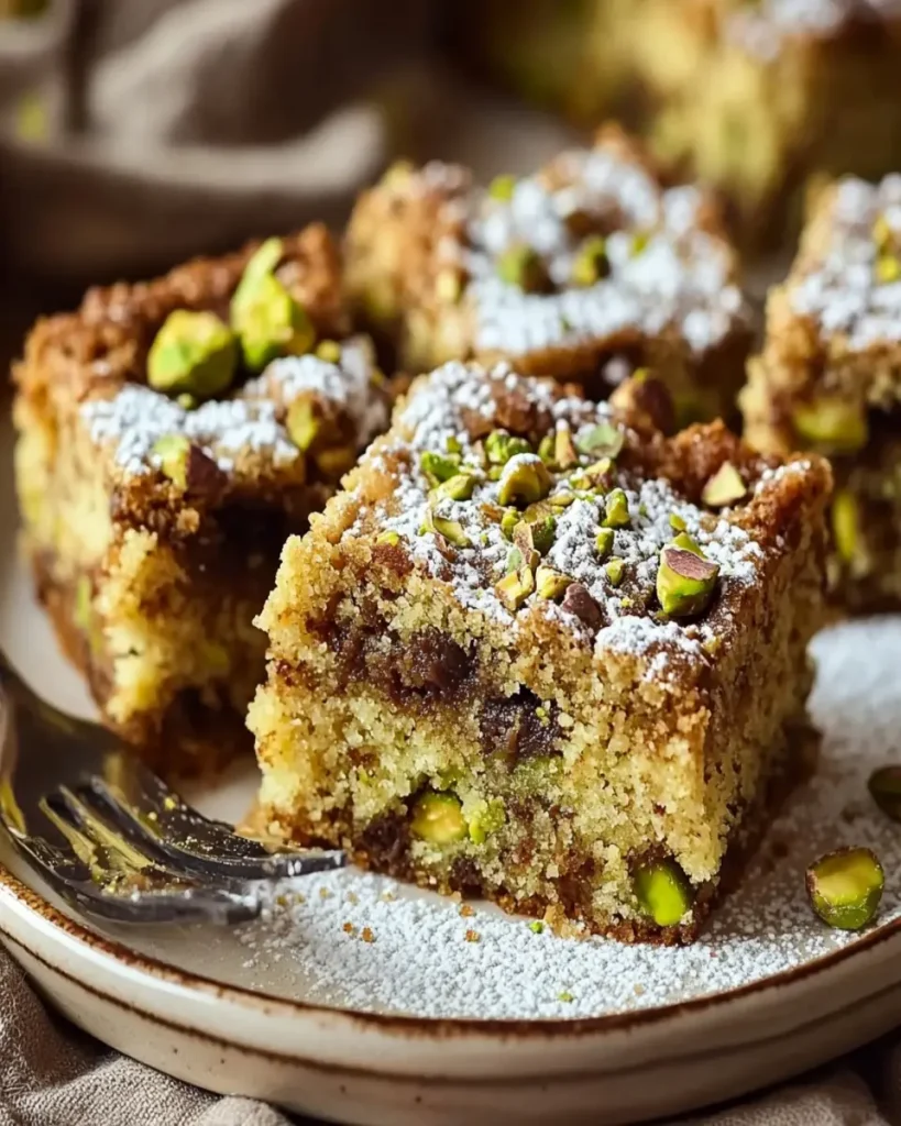Blondies de Pistacho con Mantequilla Dorada First Image First Image