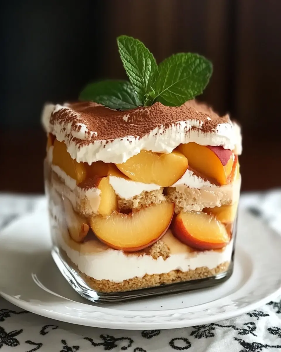 Tiramisú de Durazno Sin Hornear First Image First Image