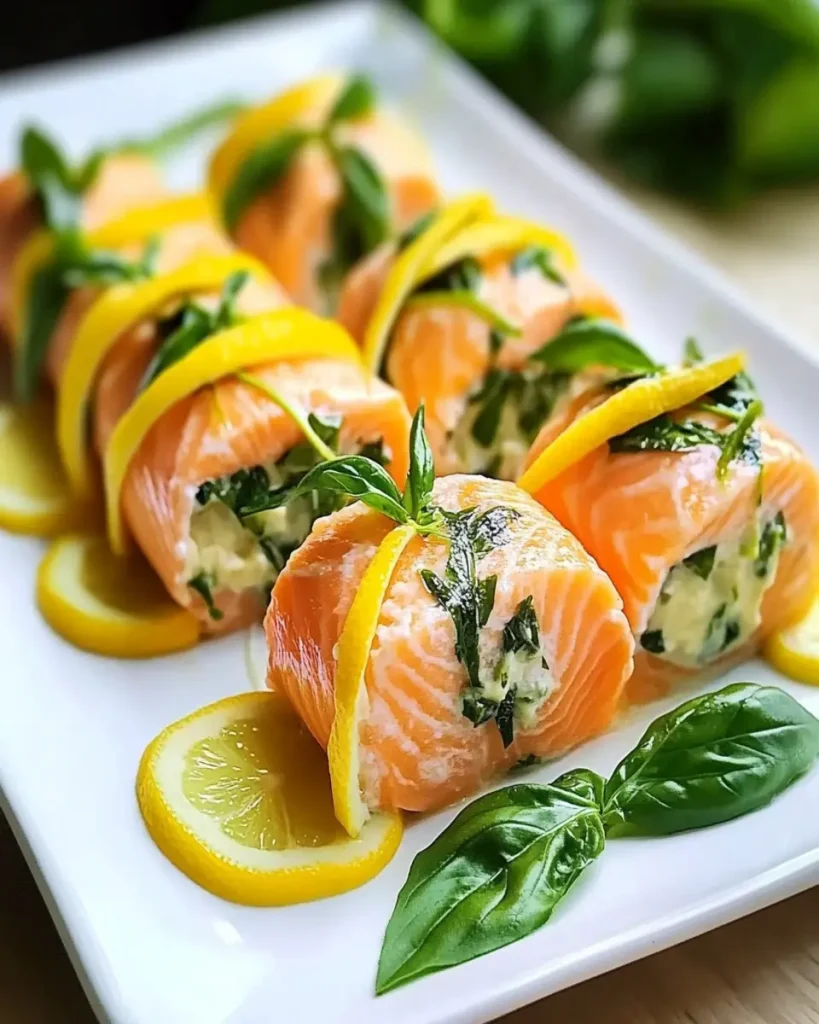 Rollos de Salmón con Limón y Albahaca First Image First Image