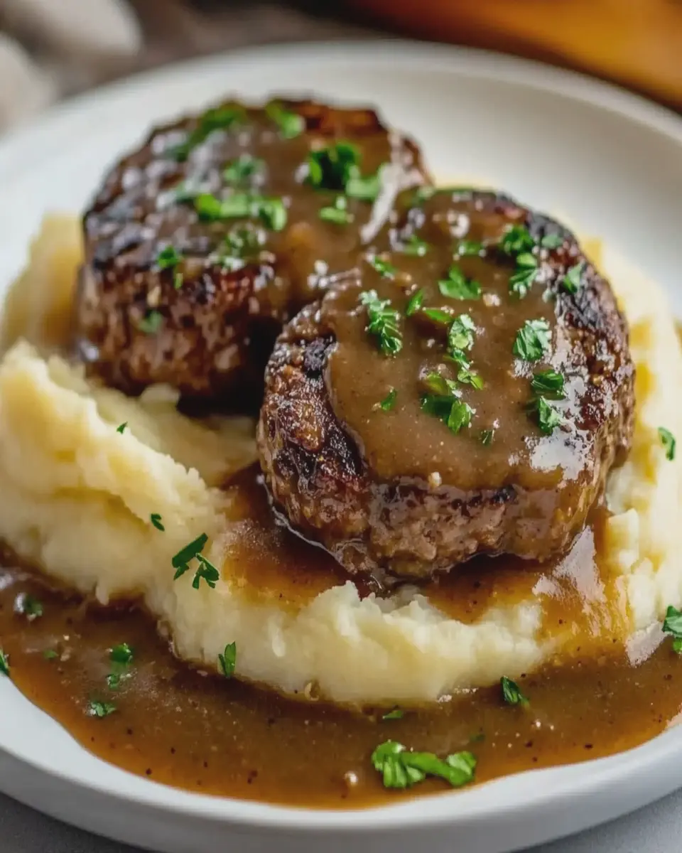 Bistec Salisbury con Puré de Papas al Ajo First Image First Image
