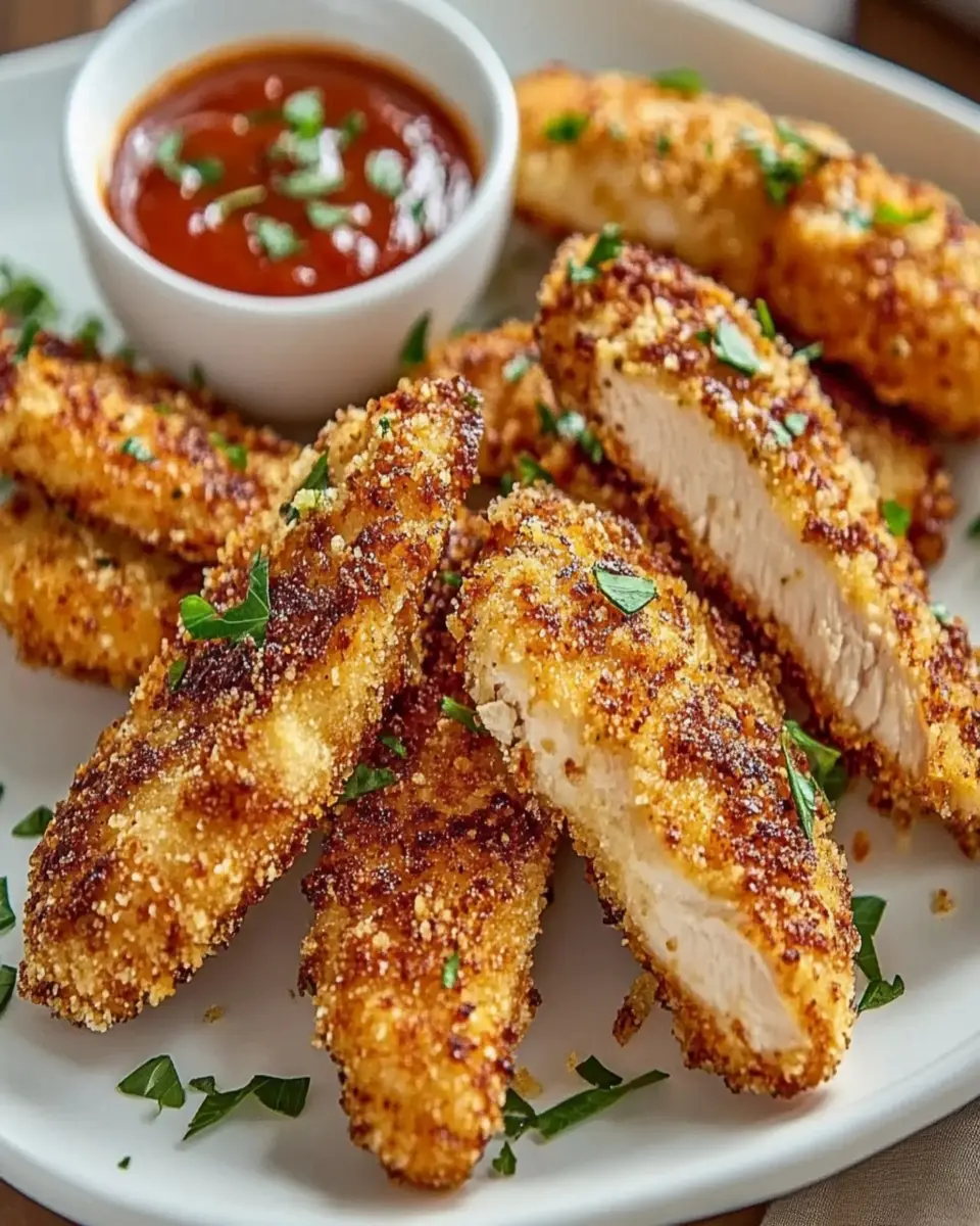 Tenders de pollo crujientes al parmesano First Image First Image