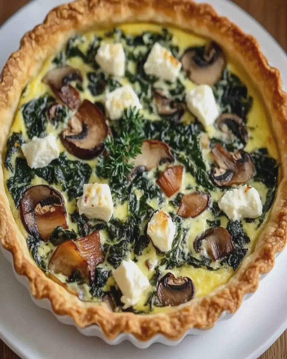 Quiche de Espinacas, Champiñones y Feta First Image First Image