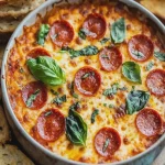 Dip de Pizza de Pepperoni con Miel Picante y Albahaca First Image First Image