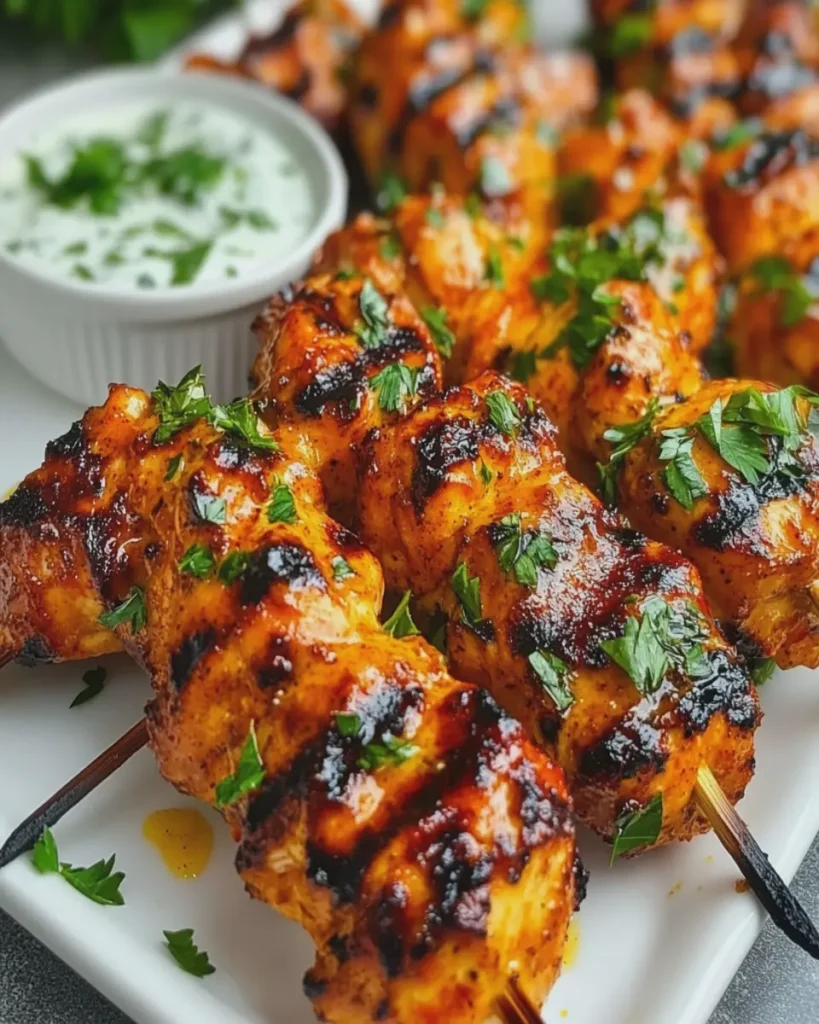 Brochetas de Pollo al Estilo Buffalo con Salsa Ranch First Image First Image