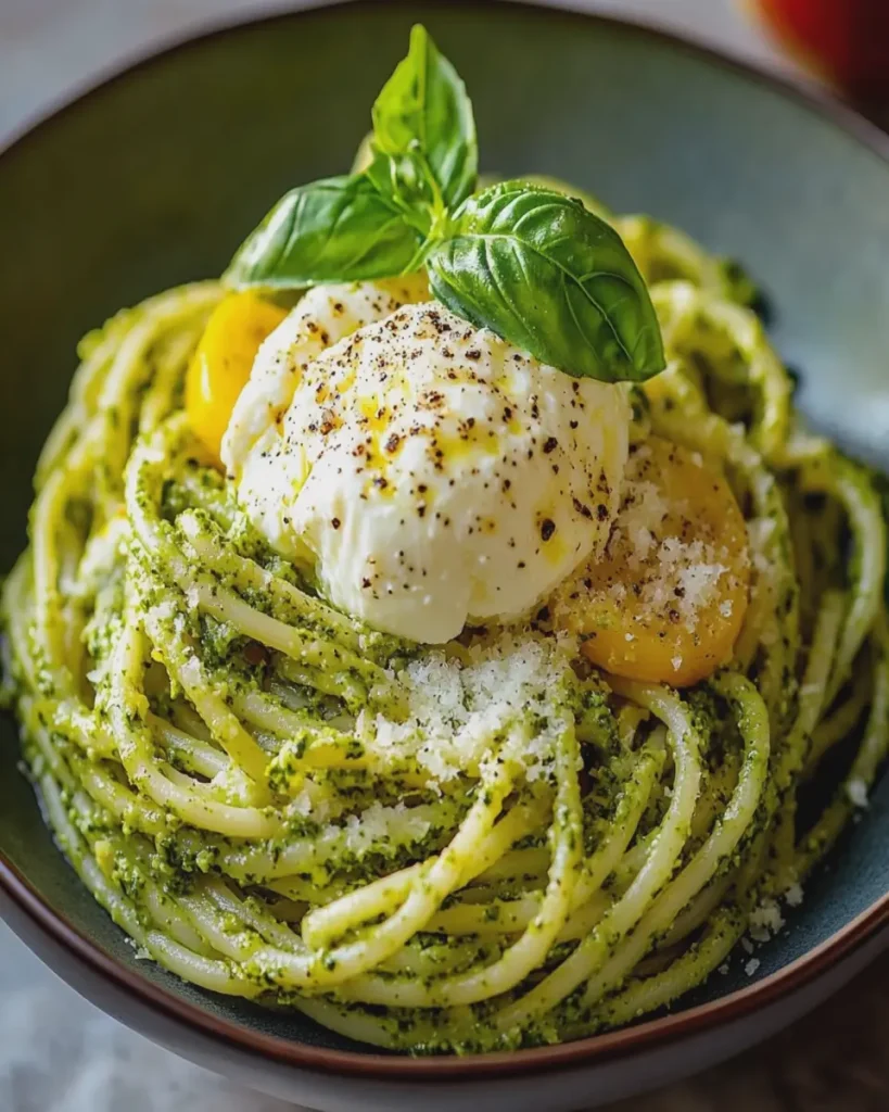 Pasta al Pesto de Limón con Burrata First Image First Image