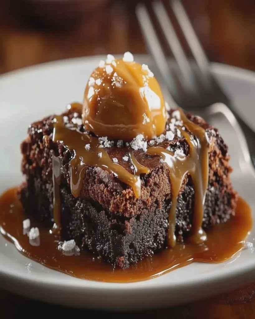 Brownie de Chocolate y Caramelo en Sartén First Image First Image