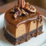 Tarta de Queso de Chocolate con Caramelo y Nueces Pecanas First Image First Image