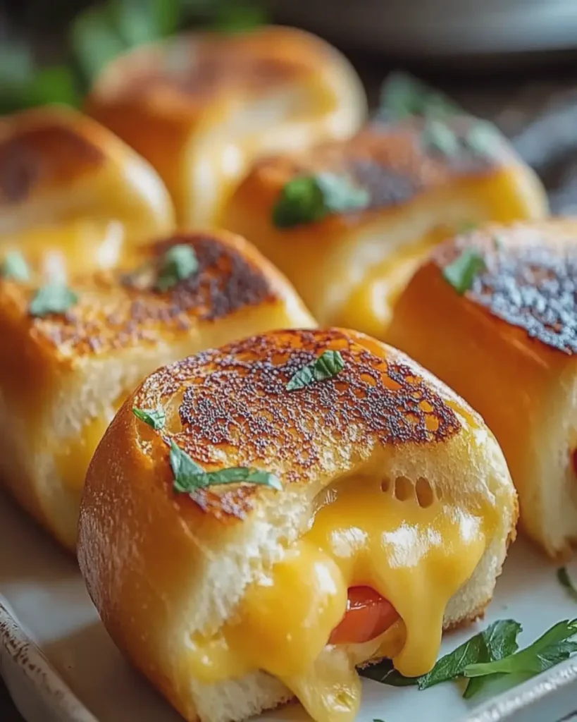 Mini Sándwiches de Queso a la Parrilla en Panecillos Hawaianos First Image First Image