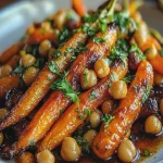 Salteado de Garbanzos y Zanahorias Asadas con Harissa First Image First Image