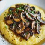 Polenta Rápida con Champiñones Salteados al Ajo First Image First Image