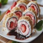 Rollos de Sushi de Cheesecake de Fresa First Image First Image