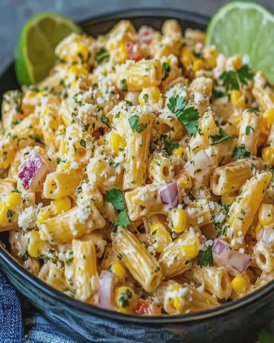 Ensalada de Pasta Elote Cremosa y Proteica First Image First Image