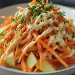 Ensalada Rápida y Fácil de Manzana y Zanahoria con Aderezo Cremoso First Image First Image