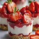 Cheesecake de Fresa Saludable en Vasitos de Proteína First Image First Image