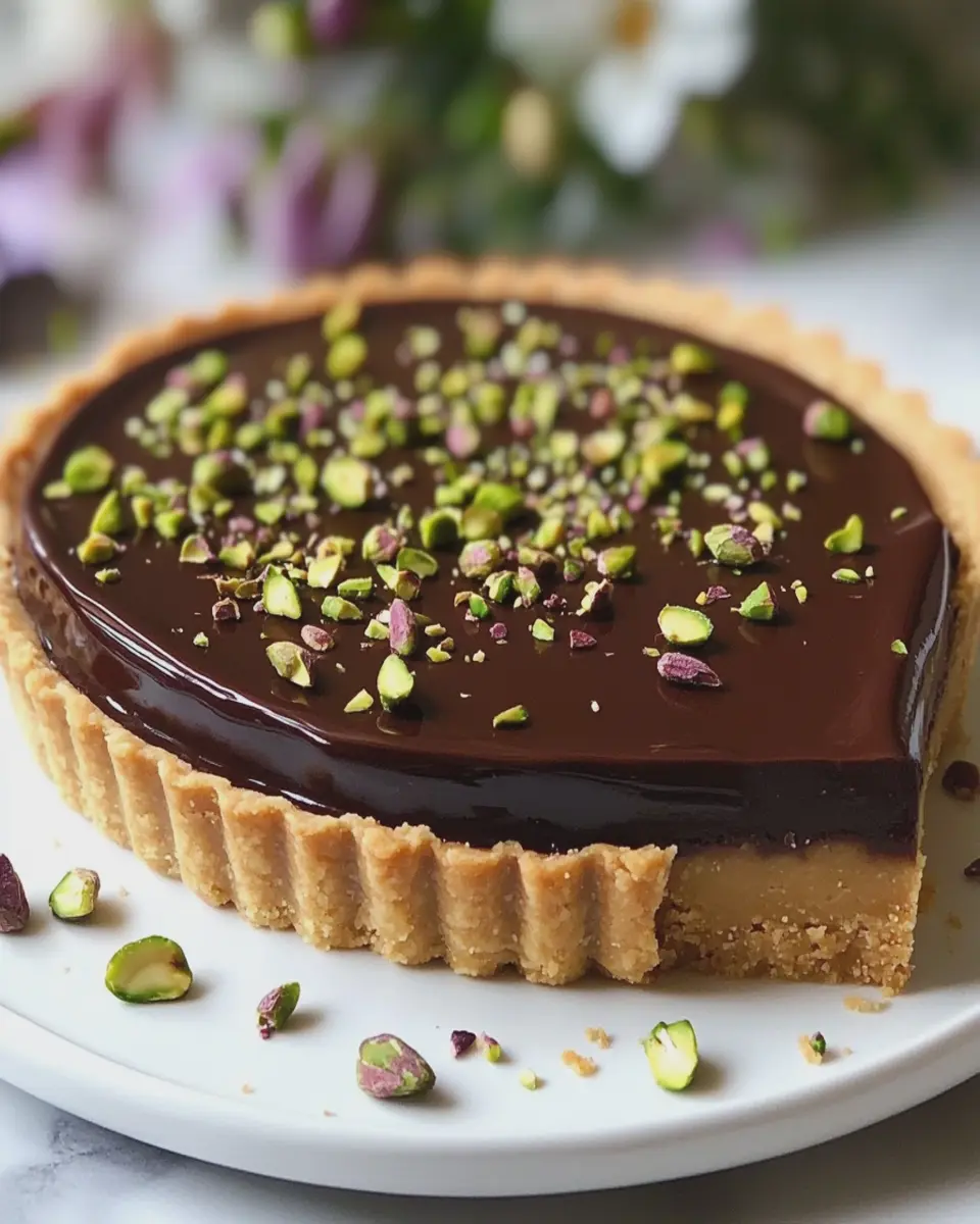 Tarta de Ganache de Chocolate y Pistacho First Image First Image