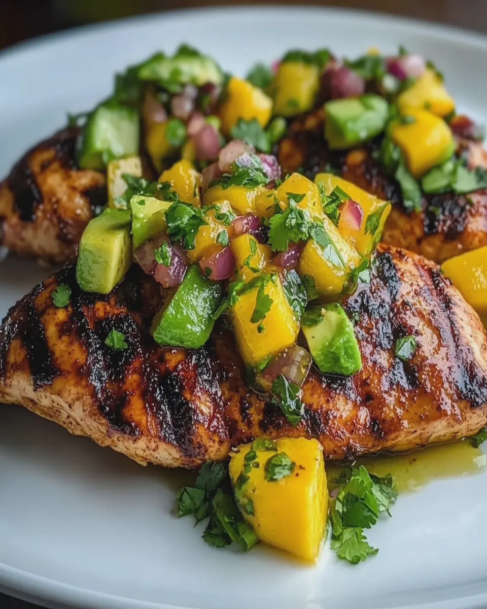 Pollo a la Parrilla con Salsa de Mango y Aguacate First Image First Image