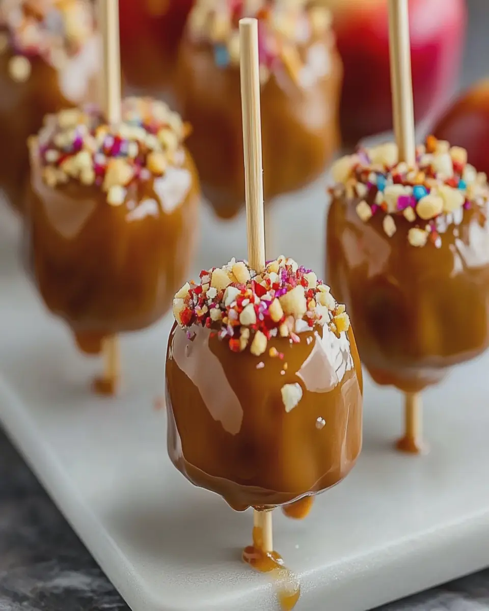Mini Paletas de Manzana Caramelizadas First Image First Image