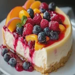Tarta de Queso Cremosa de Durazno y Berries de Verano First Image First Image