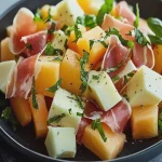 Ensalada de Melón y Jamón Crudo con Dos Quesos: Un Delicioso Verano First Image First Image