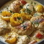 Pollo Cremoso con Pimientos Bananas en Sartén First Image First Image