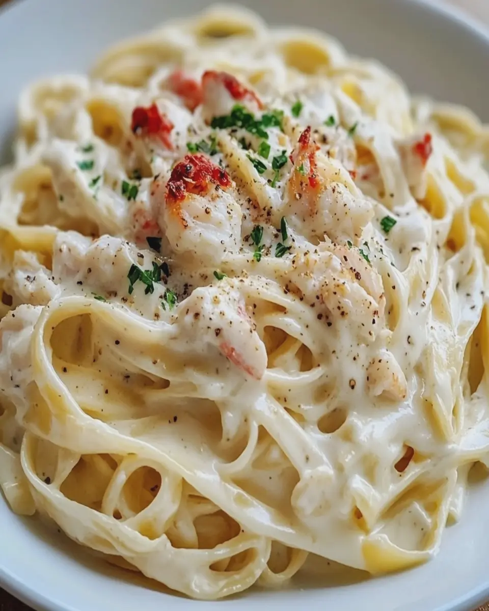 Fettuccine Alfredo con Cangrejo First Image First Image