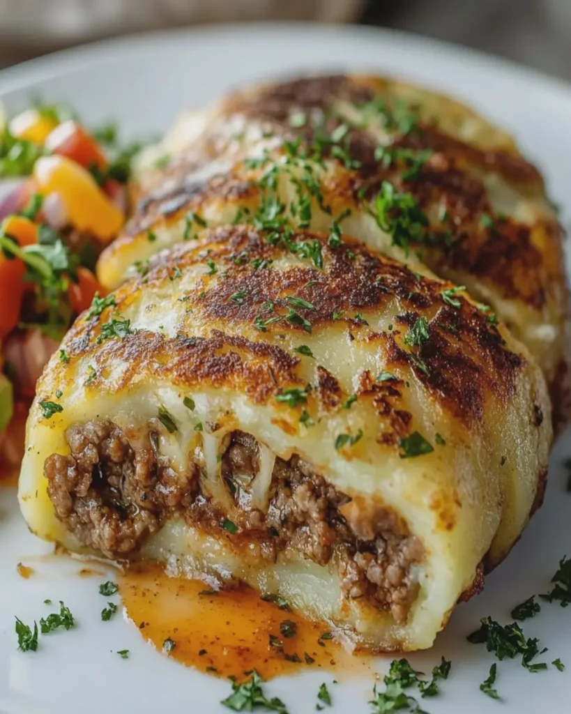 Pancakes de Patata Rellena de Carne y Queso First Image First Image