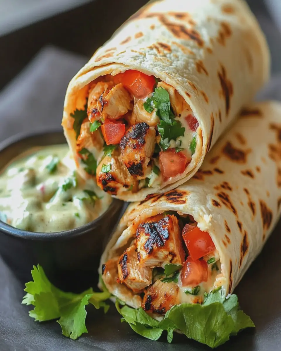 Burrito de Pollo a la Parrilla con Salsa Ranch Chipotle First Image First Image
