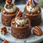 Mini Cheesecakes de Chocolate y Nueces Pecanas First Image First Image