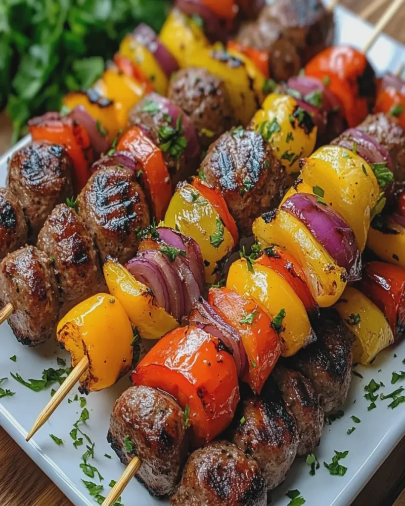 Brochetas de Carne y Salchicha First Image First Image