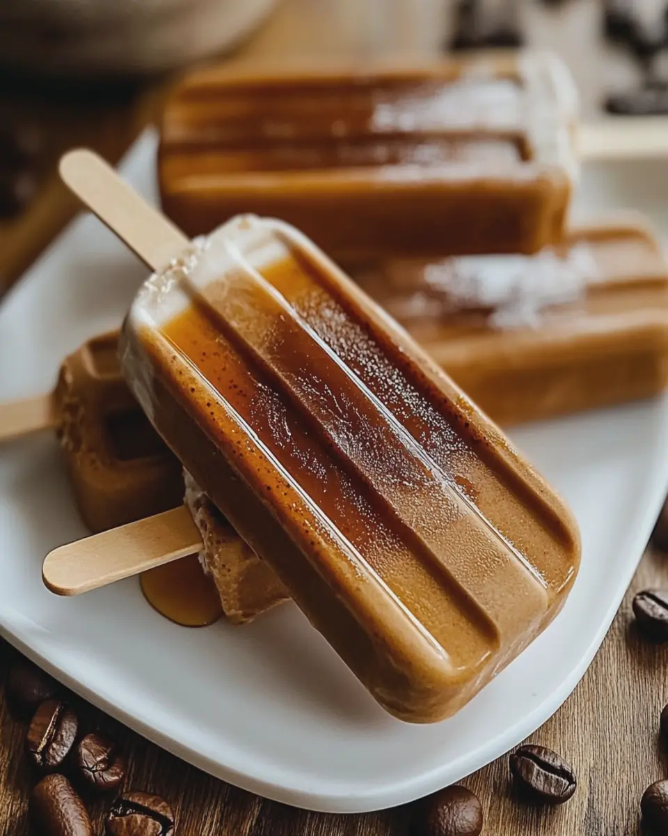 Popsicles de café, crema y jarabe de arce First Image First Image