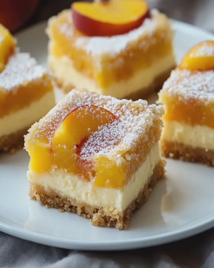 Barras de Cheesecake de Durazno First Image First Image