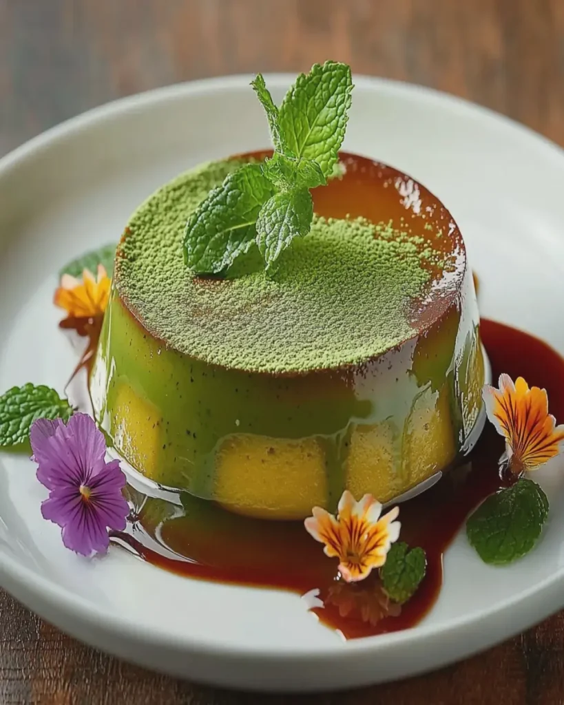 Flan Matcha Chocolate Cremoso y Saludable que Encanta First Image First Image