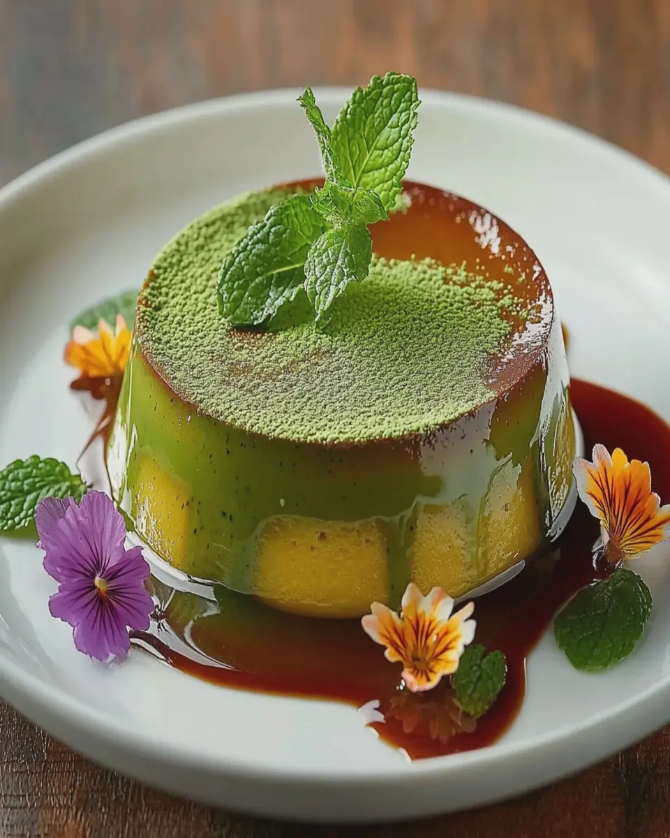 Flan Matcha Chocolate Cremoso y Saludable que Encanta First Image First Image
